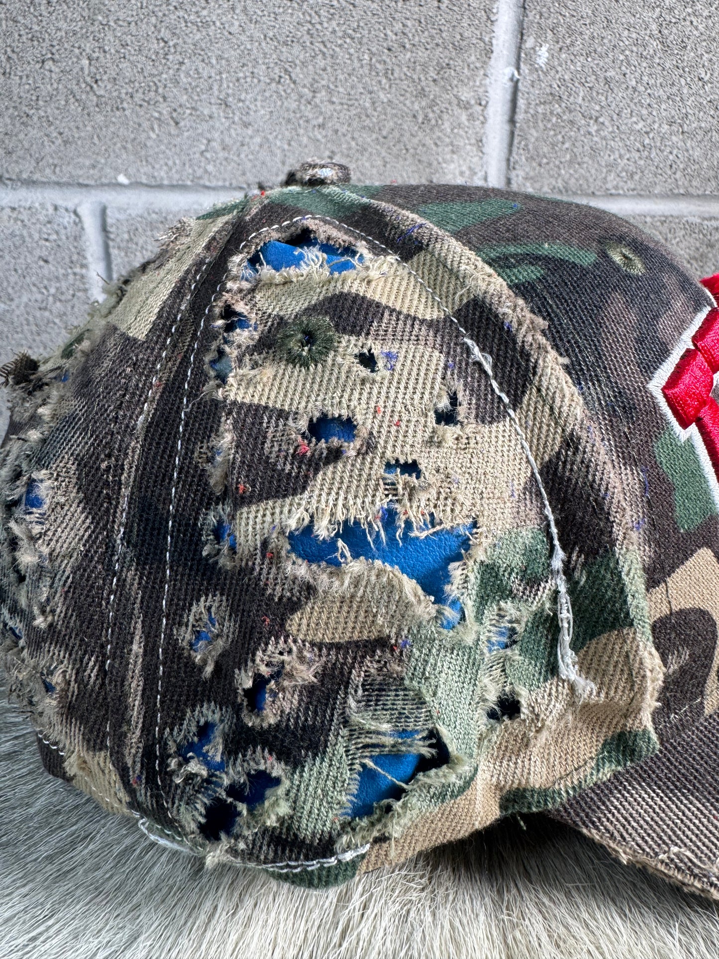 USA Rework Leather Panels Hat (sky blue)