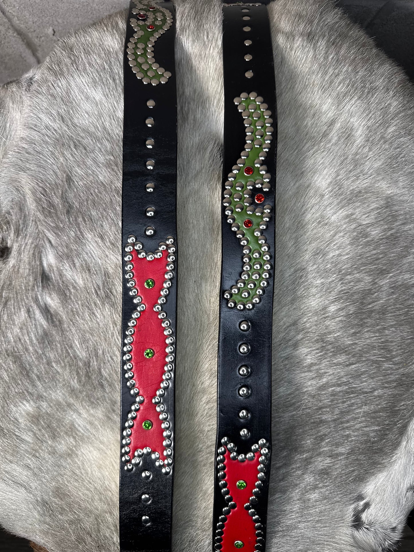 BLACK Origins Belt (lime green & red)