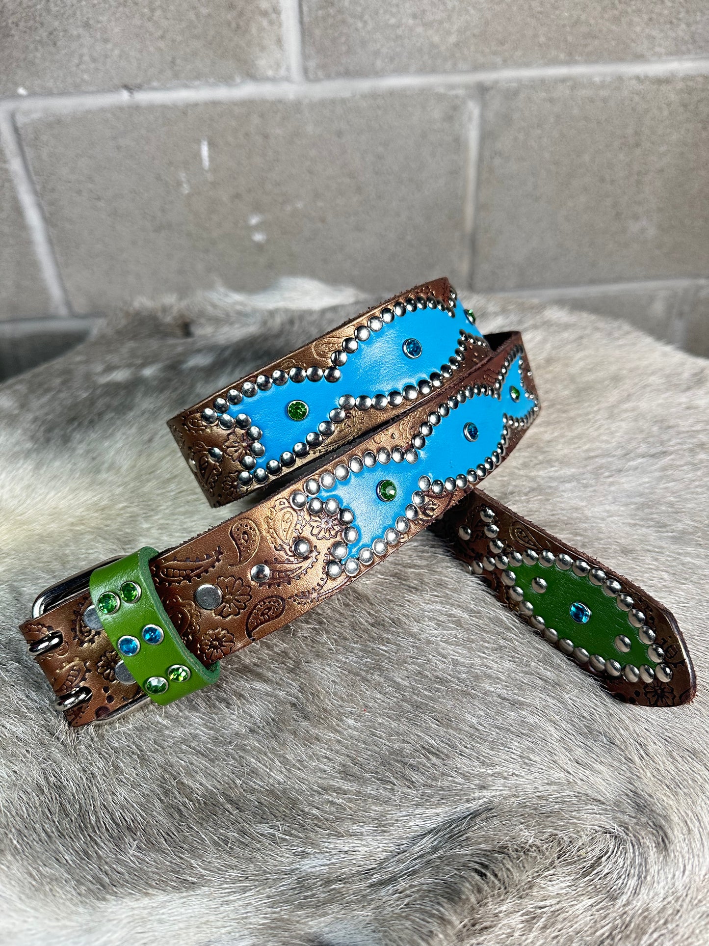 Paisley Cooper Origins Belt (Sky Blue and Green)