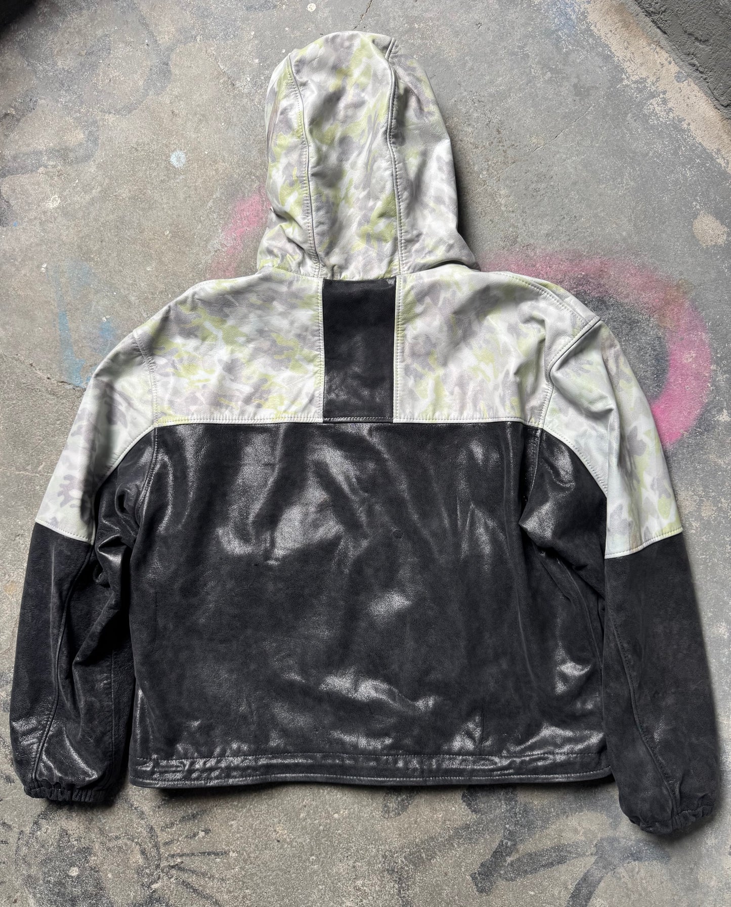 Leather windbreaker (camo/crystalized black