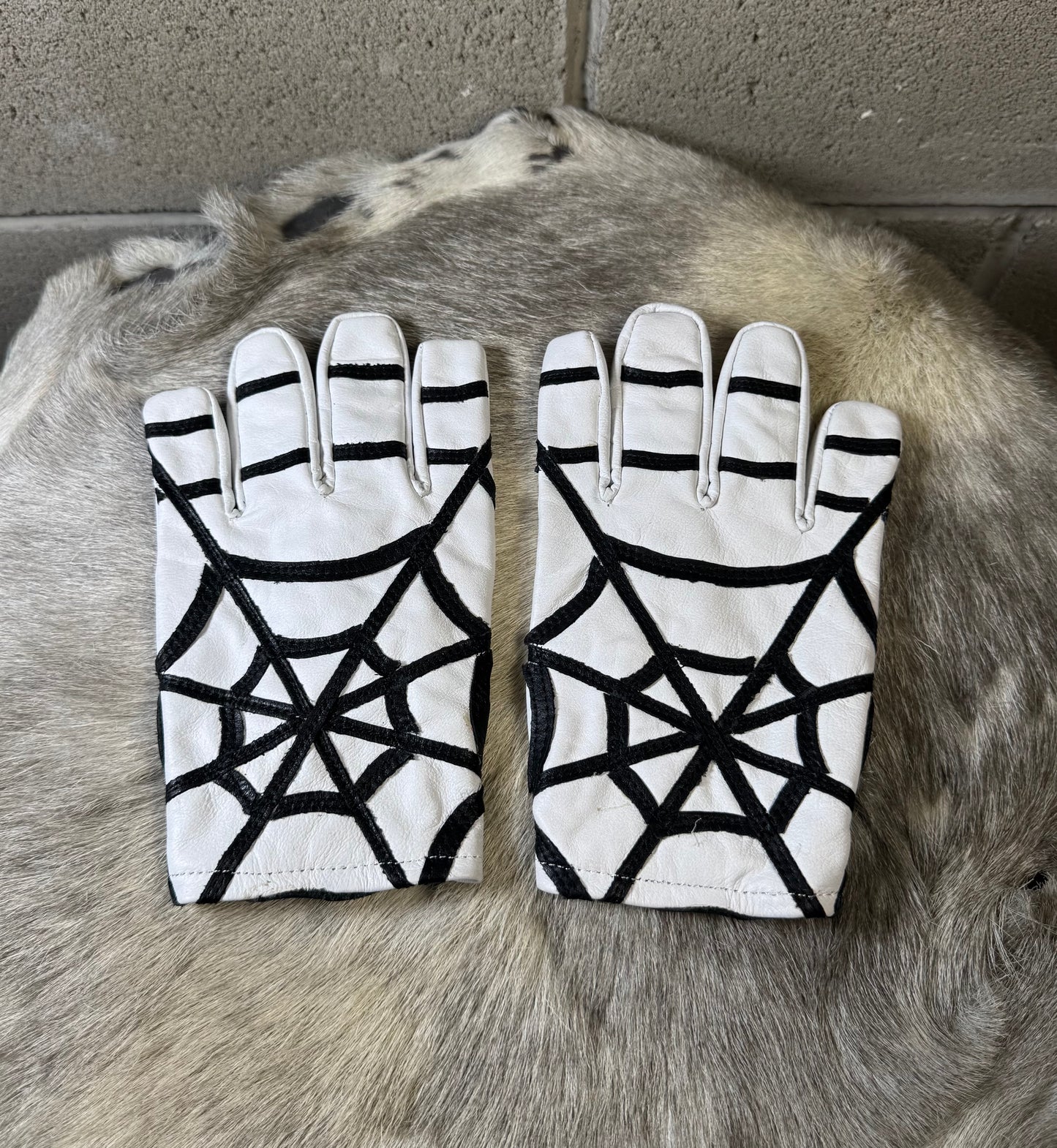White Spider Web Gloves