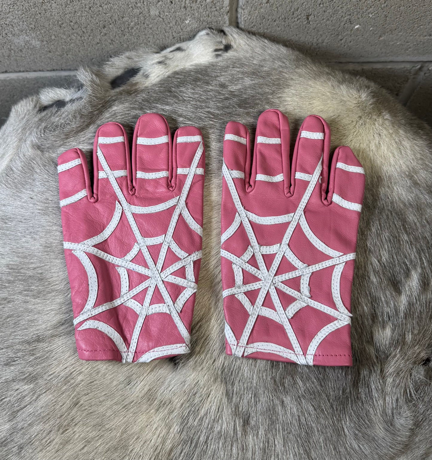 Pink Spider Web Gloves