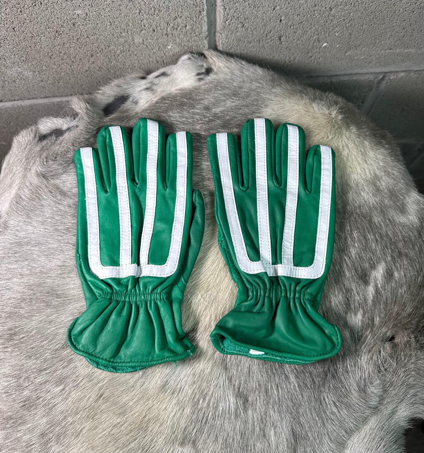 Green & White Lines Gloves