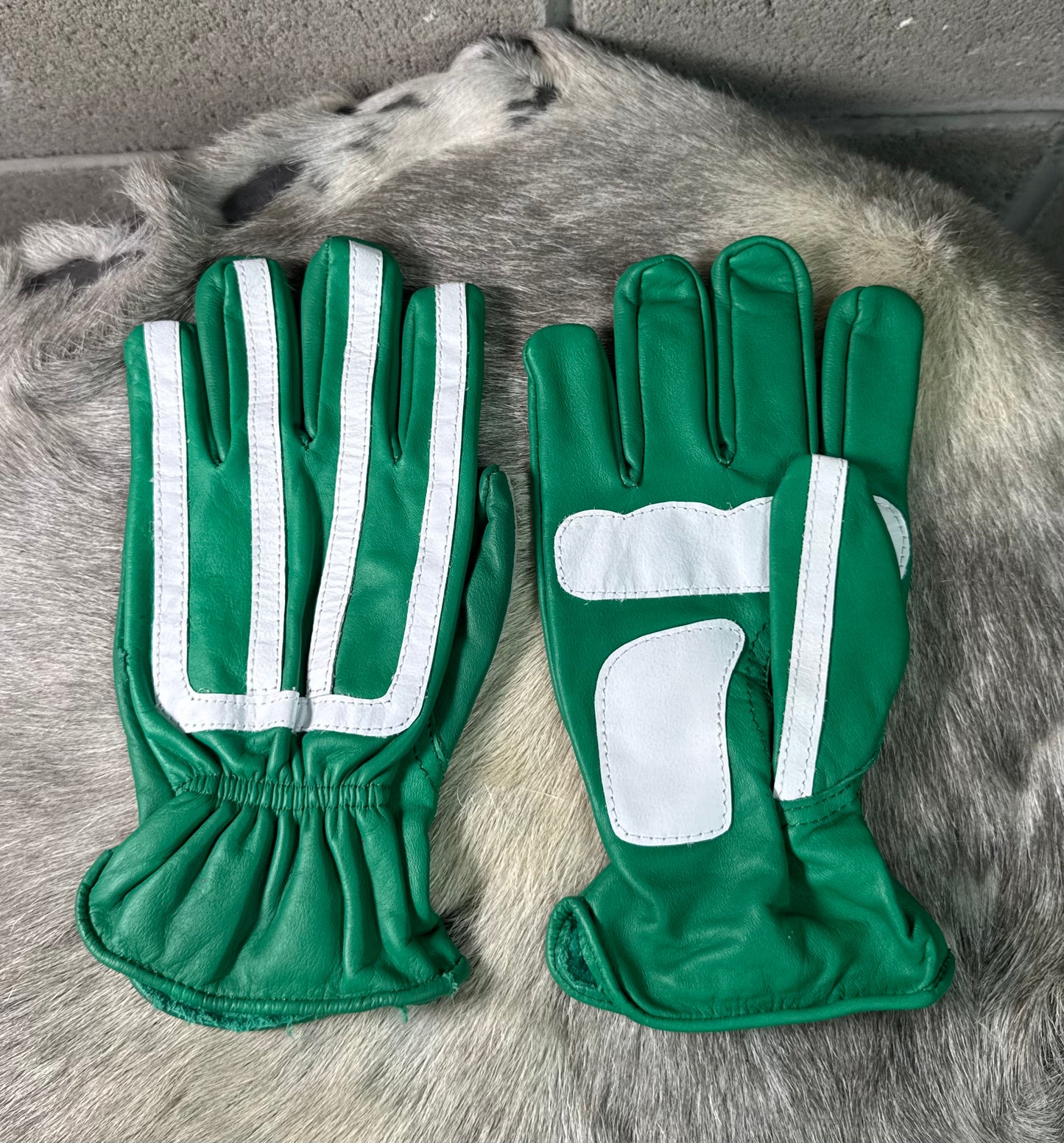 Green & White Lines Gloves