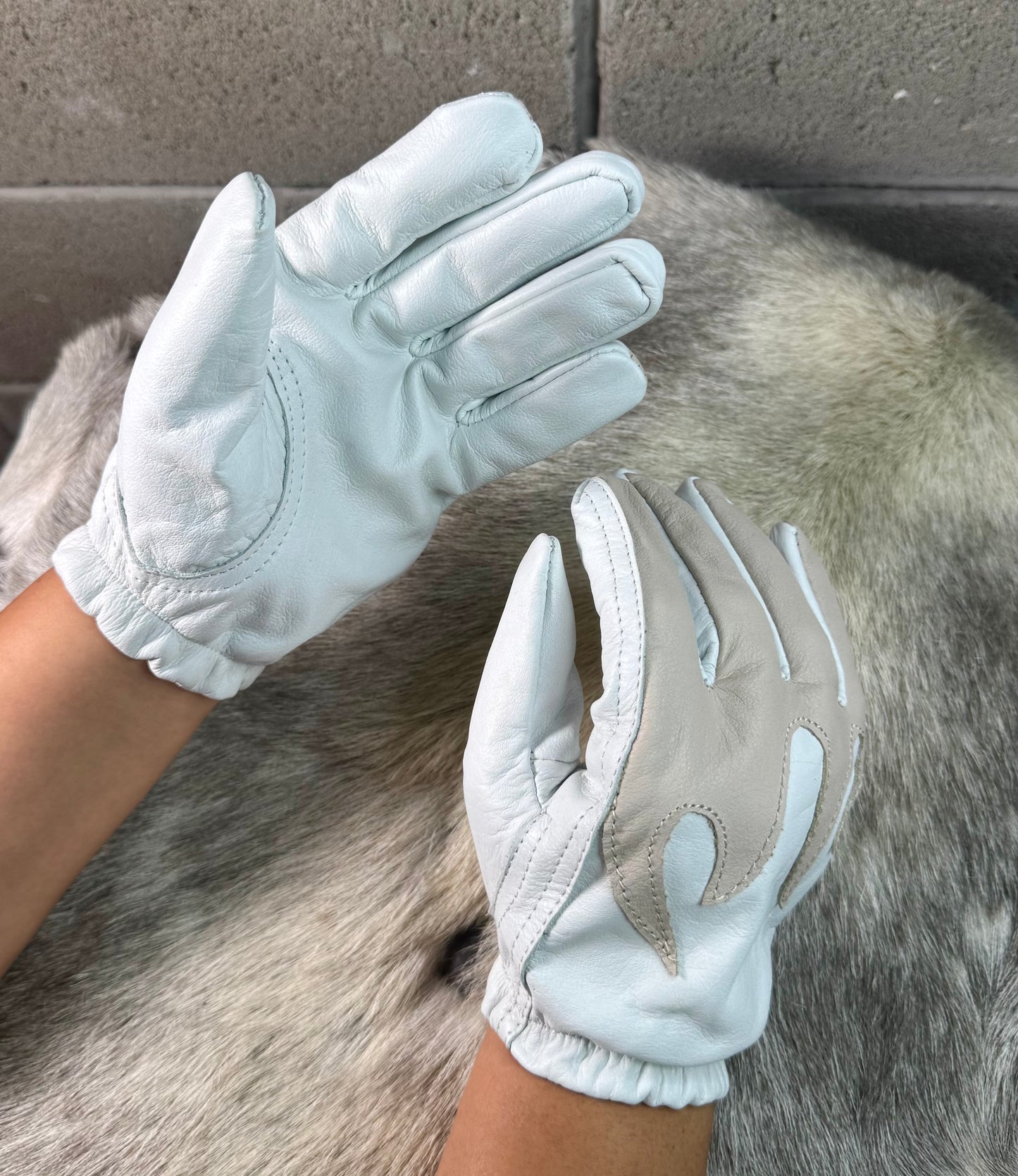 White Flames Gloves