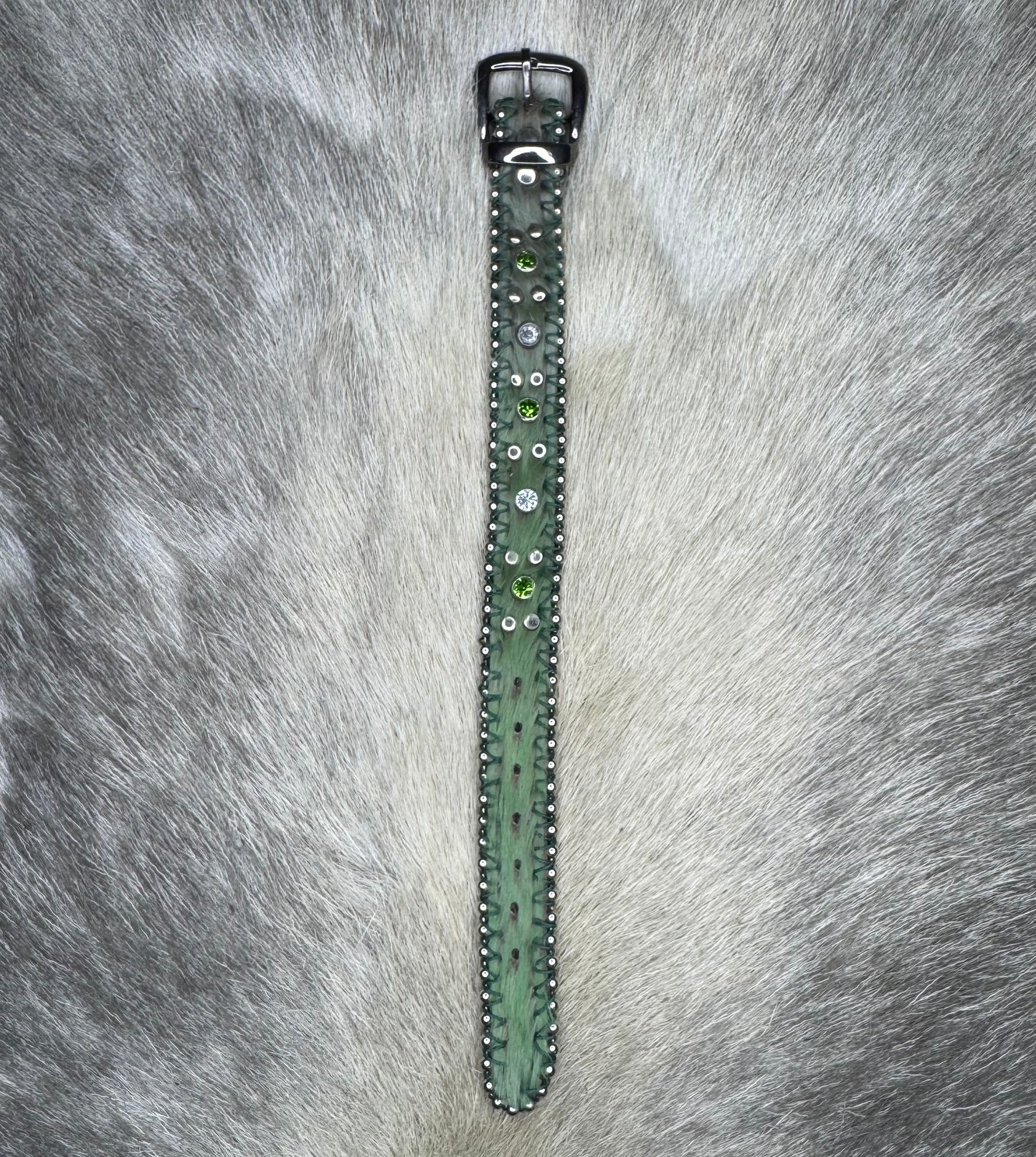 Green Cowhide Bracelet