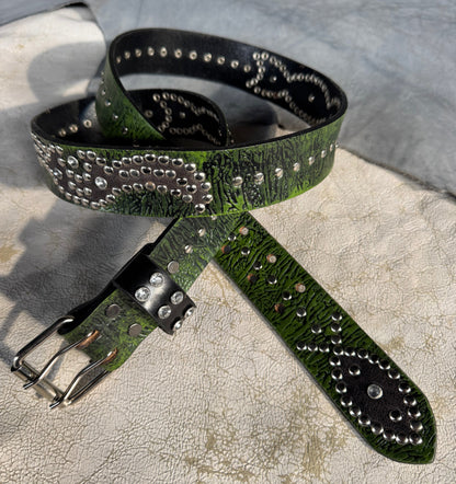 Reptile black + green Embossed Origins Belt (crystalized black)