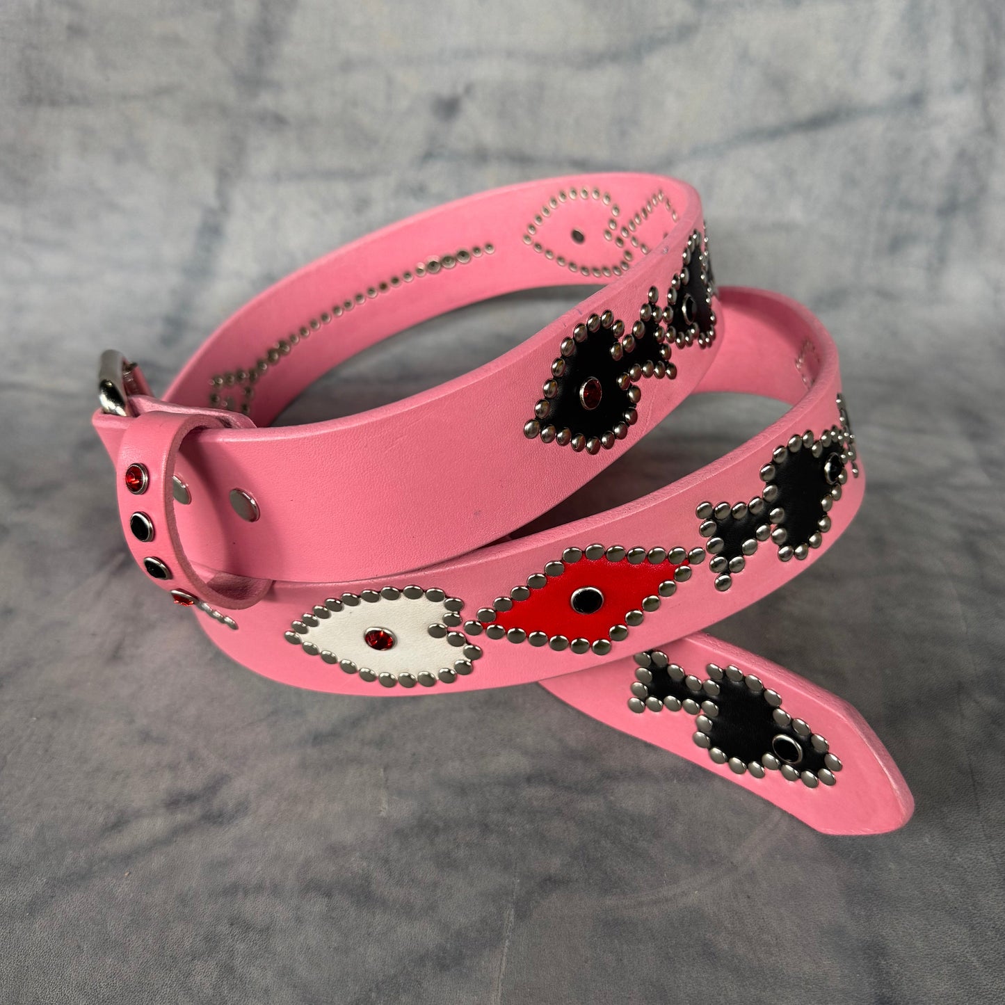 Pink Poker Belt (Black/White/Red)