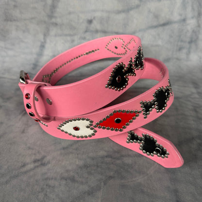 Pink Poker Belt (Black/White/Red)