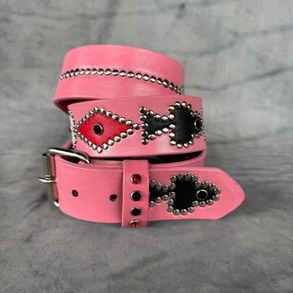 Pink Poker Belt (Black/White/Red)