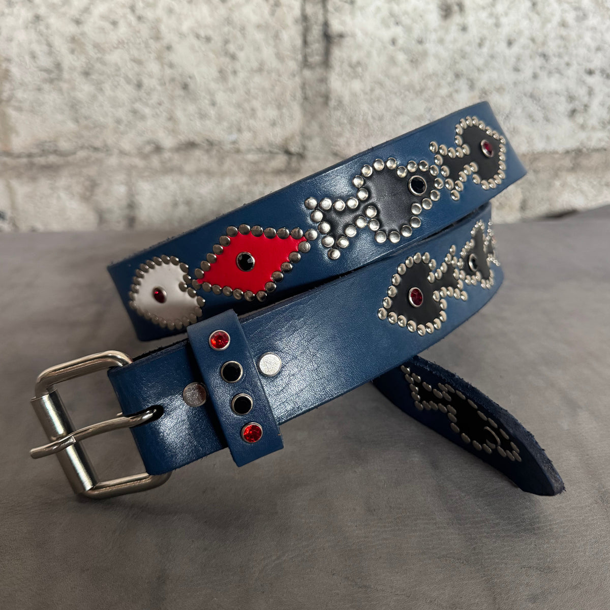 Navy blue Poker Belt (Black/White/Red)