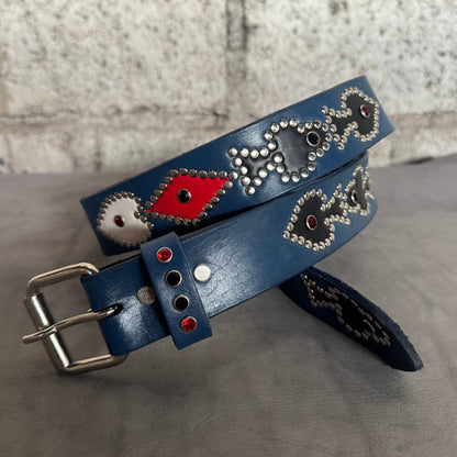 Navy blue Poker Belt (Black/White/Red)