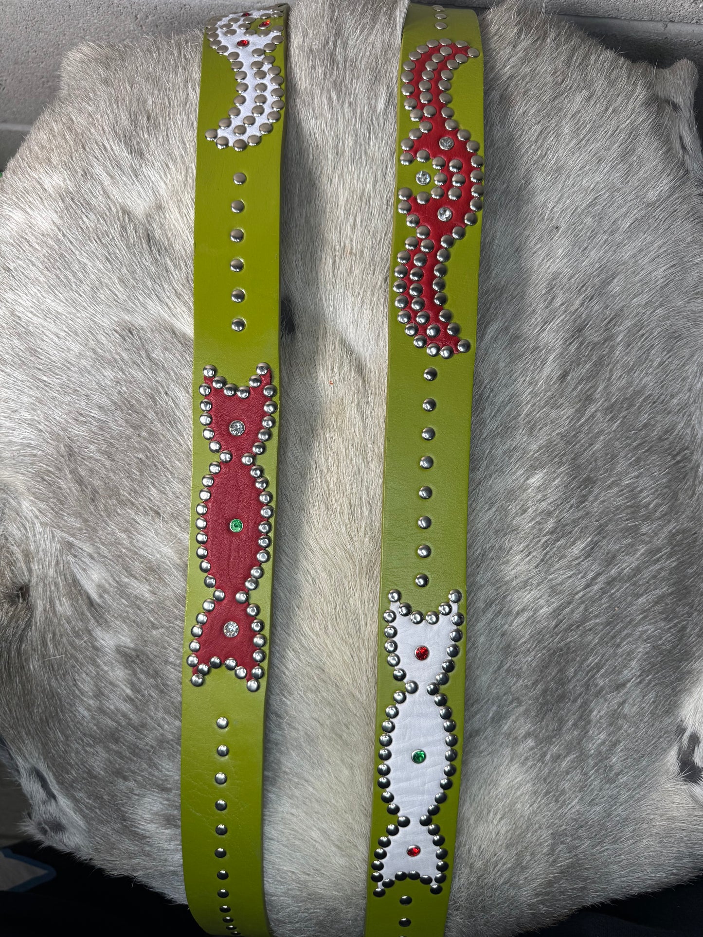 OLIVE GREEN Origins Belt (red and white)