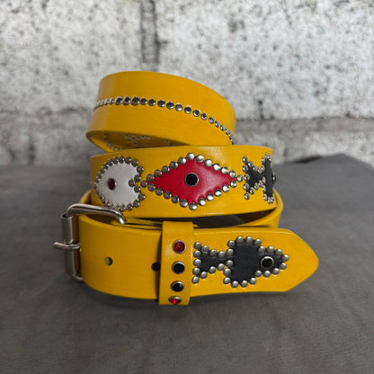 Yellow Poker Belt (Black/White/Red)