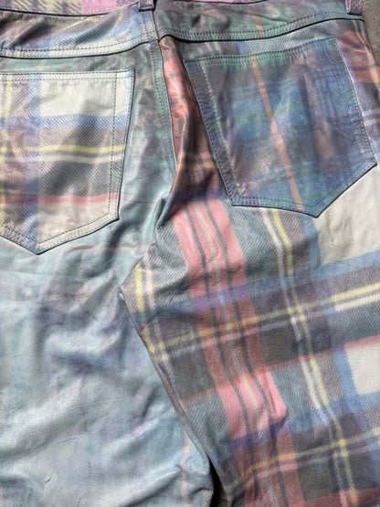 Multi panels Plaider Pants