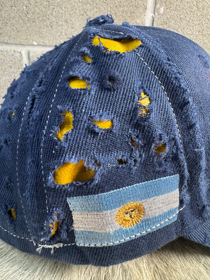 Argentina Rework Leather Panels Hat (yellow)