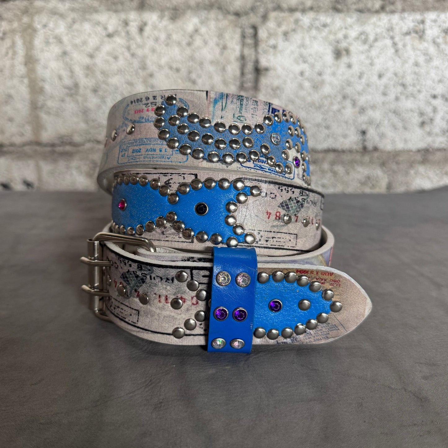 Passport stamps Origins Belt (sky blue)