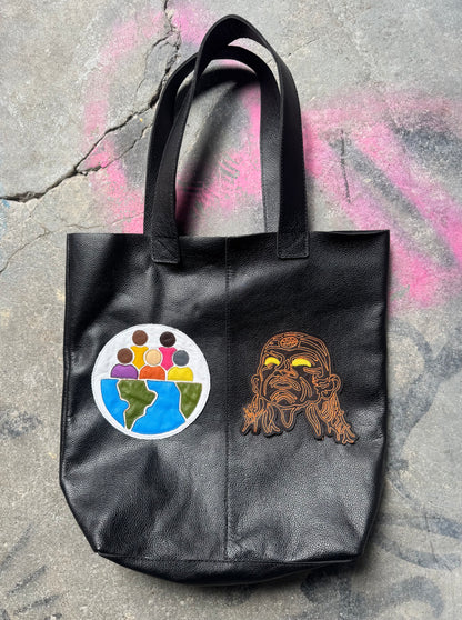 Classic leather tote bag (1 of 1 patch work)