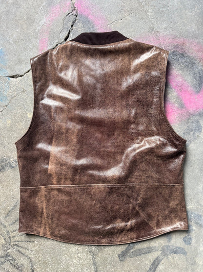 Crystalized aged brown vest