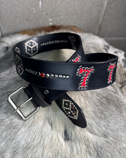 Black Lucky 777 Belt (red)