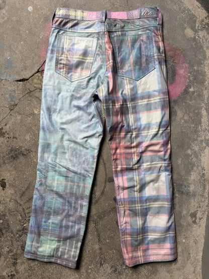 Multi panels Plaider Pants