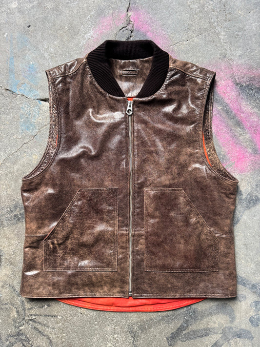 Crystalized aged brown vest
