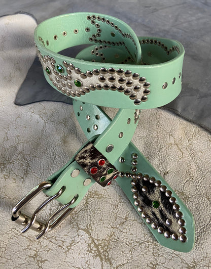 Turquoise Cowhide Origins Belt