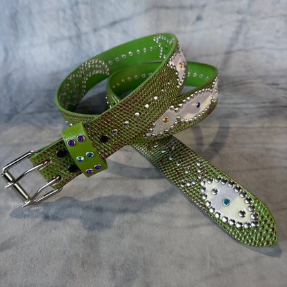 Python green + burgundy Embossed Origins Belt (camo)