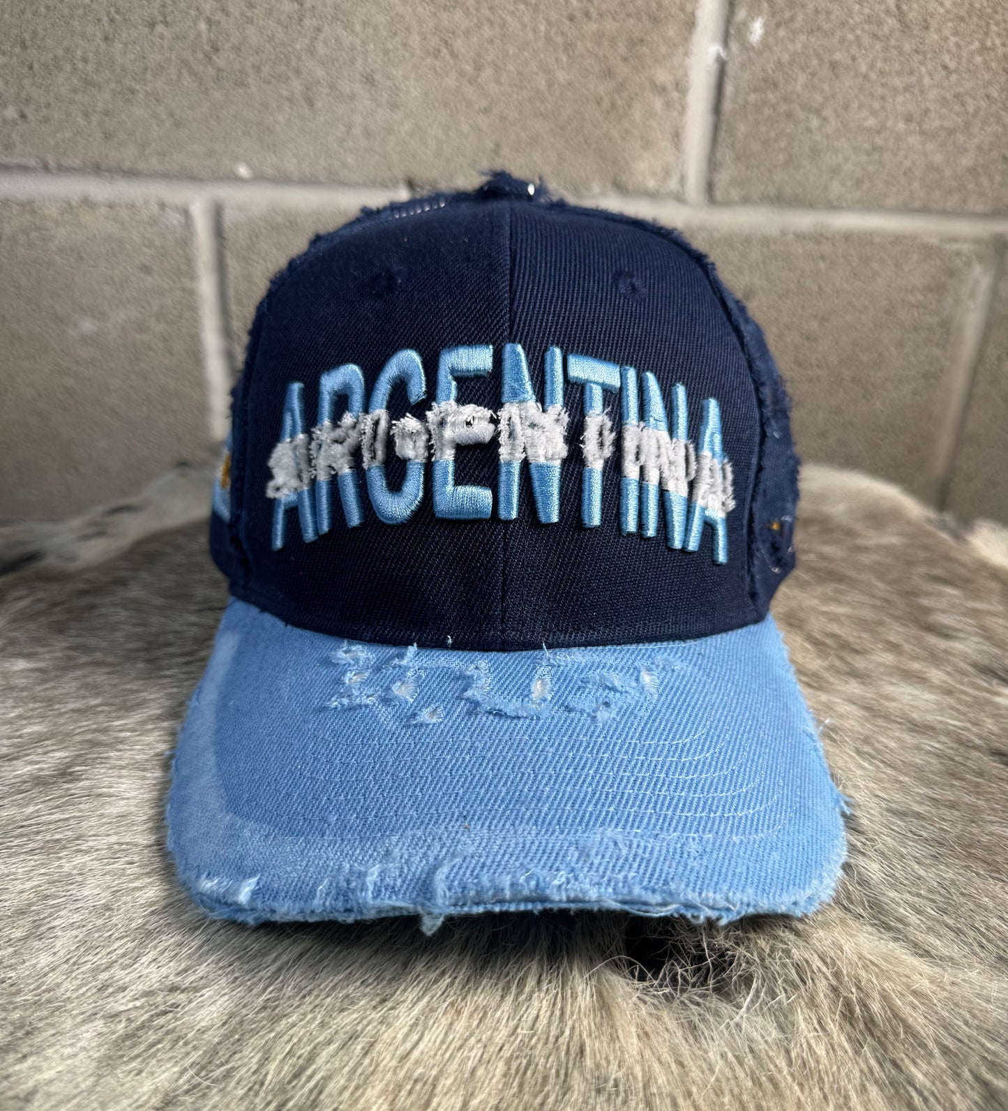 Argentina Rework Leather Panels Hat (yellow)