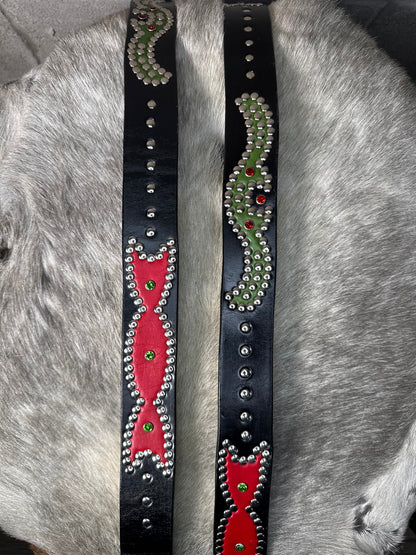 BLACK Origins Belt (lime green & red)