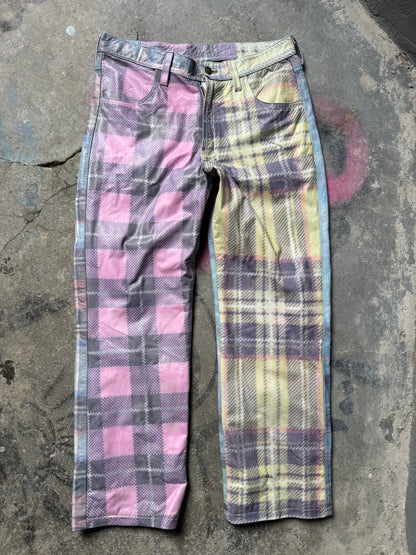 Multi panels Plaider Pants