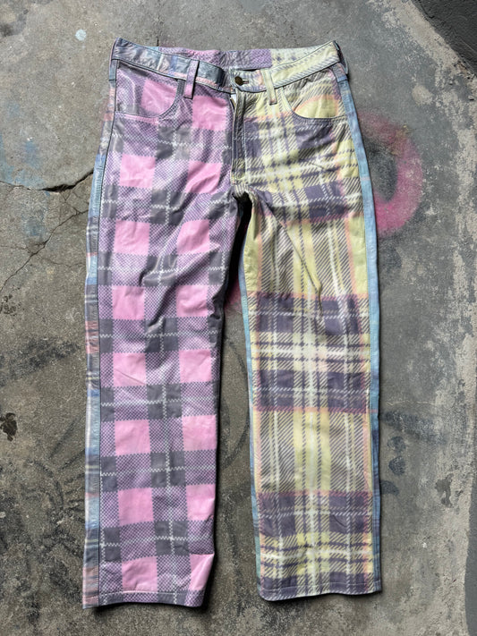 Multi panels Plaider Pants