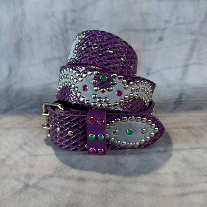Traditional Purple + black Embossed Origins Belt (grey)