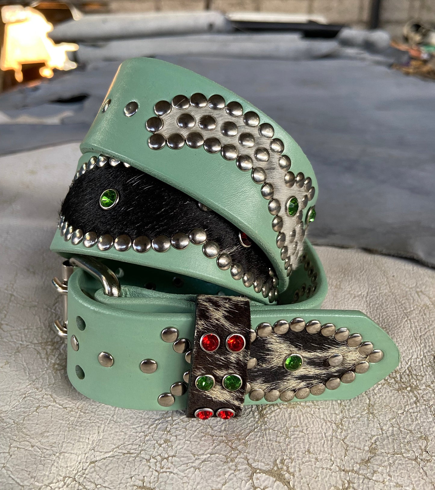 Turquoise Cowhide Origins Belt