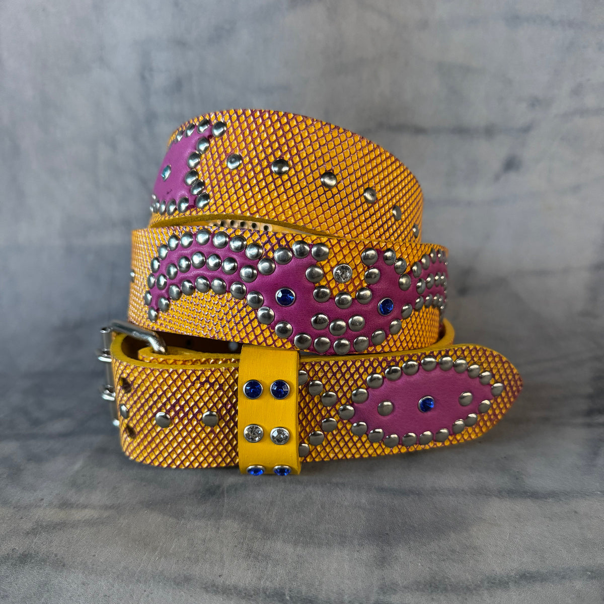Traditional yellow + purple Embossed Origins Belt (violet)