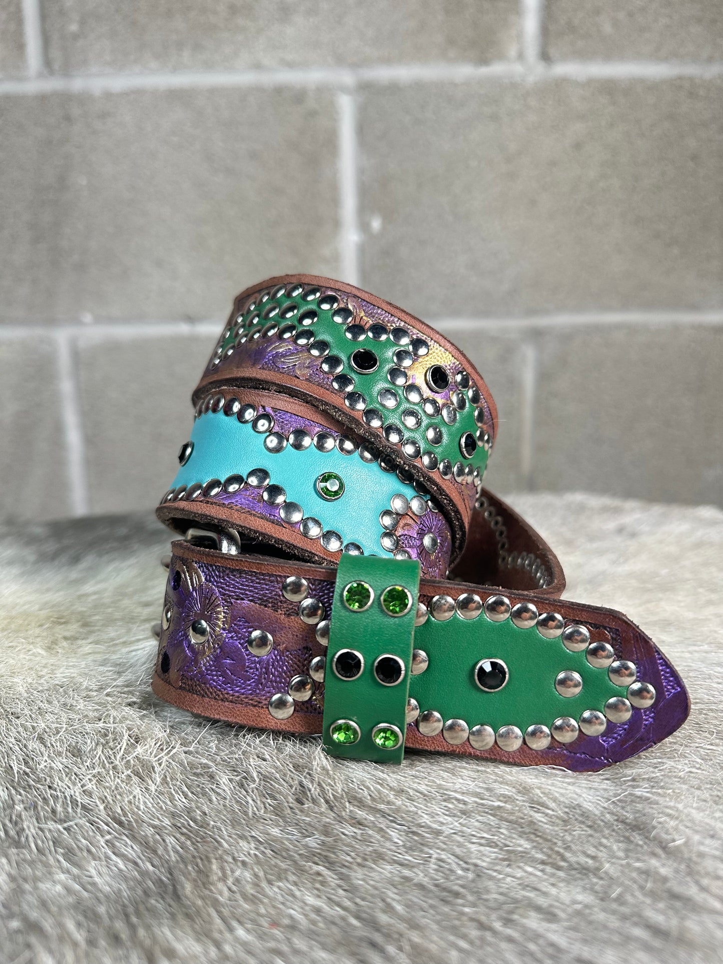 Traditional Purple + Cooper Origins Belt (Turquoise and Green)