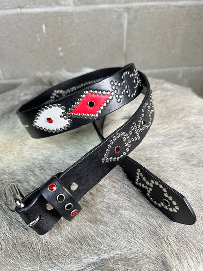 Black Poker Belt (Black/White/Red)