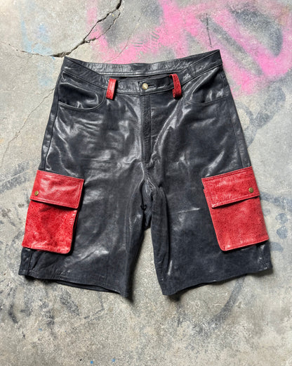 Crystalized Black+Crystalized Red Cargo Shorts