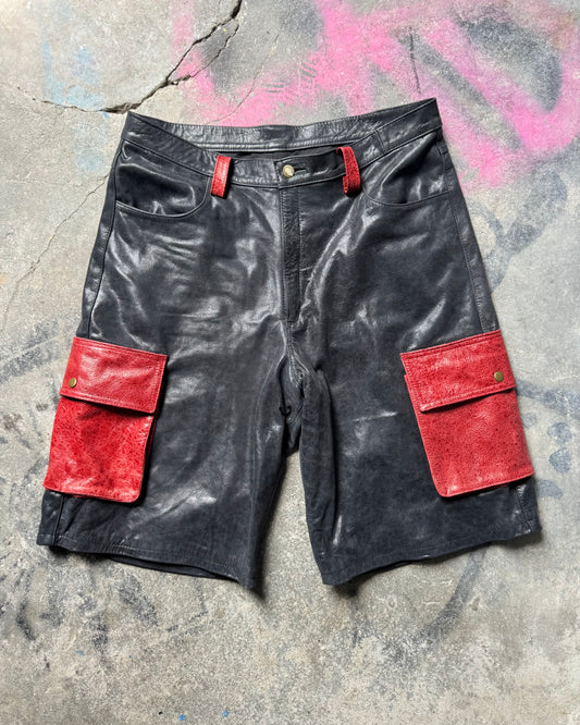 Crystalized Black+Crystalized Red Cargo Shorts