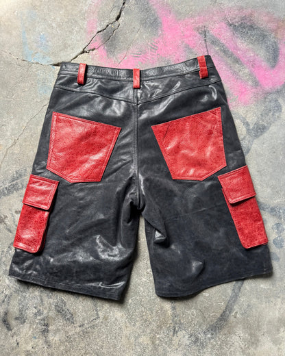 Crystalized Black+Crystalized Red Cargo Shorts