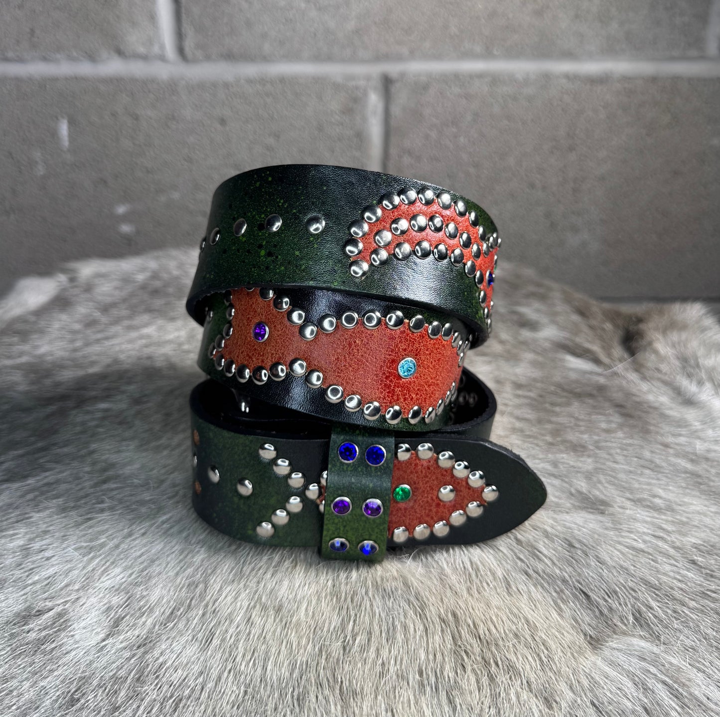 Green+Black Faded Origins Belt (crystalized orange)