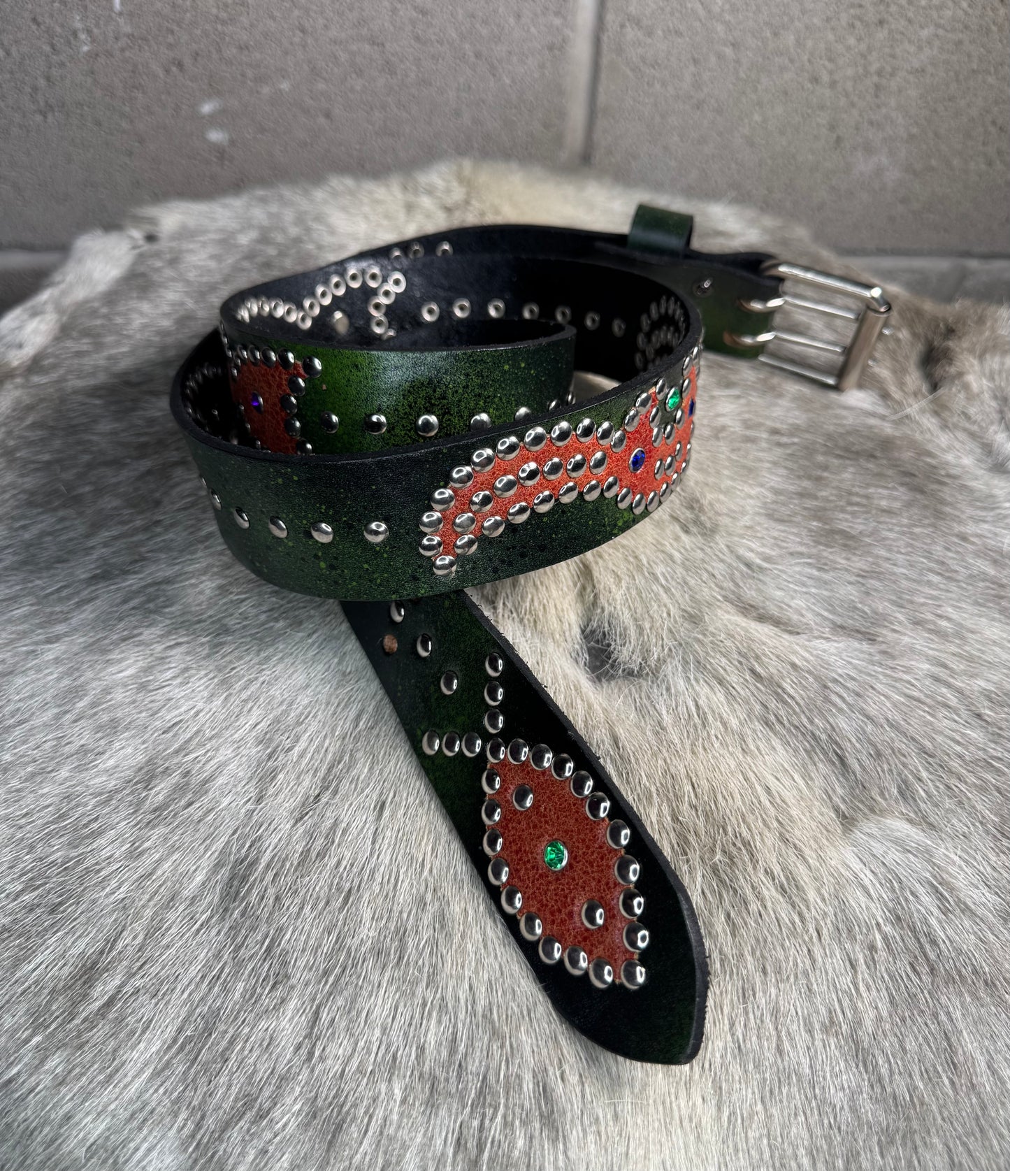 Green+Black Faded Origins Belt (crystalized orange)