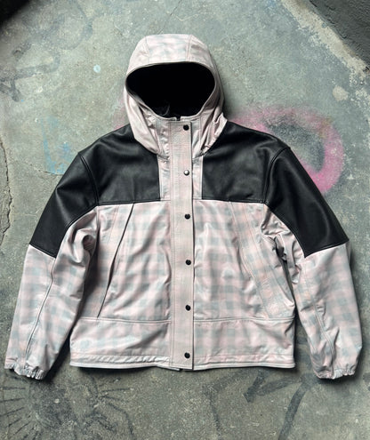 Leather windbreaker (plaid/black)