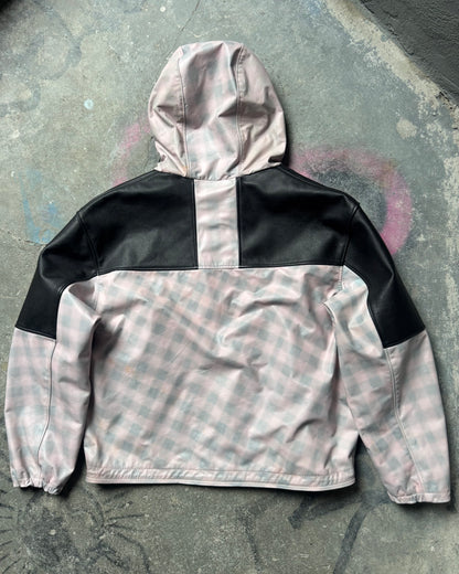 Leather windbreaker (plaid/black)