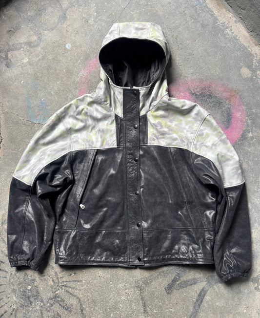 Leather windbreaker (camo/crystalized black