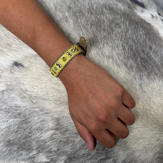 Yellow Cowhide Bracelet