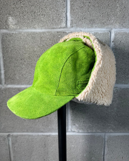 Trapper Hat (suede lime green)