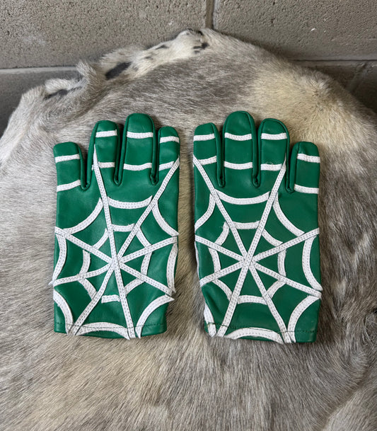 Green Spider Web Gloves