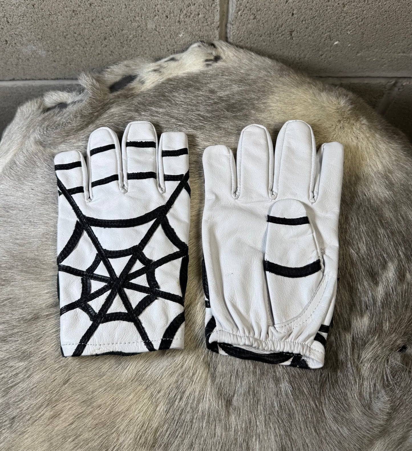 White Spider Web Gloves