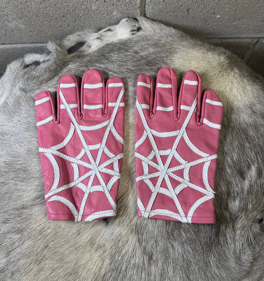 Pink Spider Web Gloves